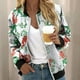 thumbnail image 1 of Puntoco Chaquetas para mujer con estampado floral y cremallera recortada y ligera con cuello alto Puntoco Puntoco-1, 1 of 6