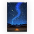 thumbnail image 2 of Camping Scene, Tent and Night Sky, Mid-Century Style (16x24 Giclee Gallery Art Print, Vivid Textured Wall Decor), 2 of 3
