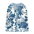 thumbnail image 5 of ZQUUVOU Women's Shirts Casual Floral Printed Knitted Cardigan Button Up Jacket (Multicolor,M), 5 of 5