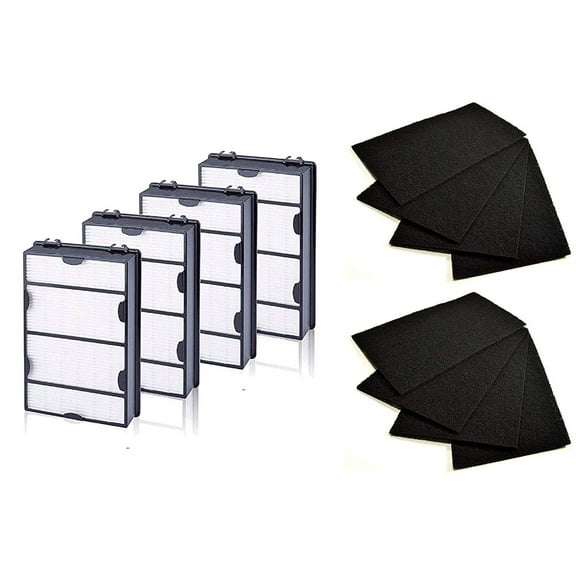 Nispira HAPF600 True HEPA (4)   Carbon Pre Filter Replacement (8) Compatible with Holmes HAPF600D HAPF600D-U2 Filter B