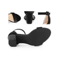thumbnail image 2 of BLISSFUL STEP High Block Heel Buckle Ankle Strap Sandals for Women Black 6.5, 2 of 6