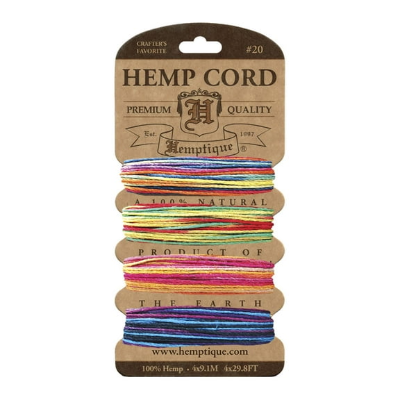 Hemptique Hemp Cord Variegated 20lb 120'-Variegated #3