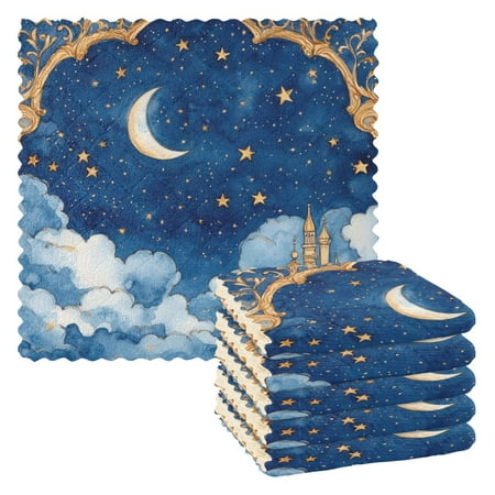 

WOBOGO Palace Of Fantasy Kitchen Towels 6pcs Ultra Soft Absorbent Quick Drying Dish Cloths 11×11inch