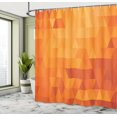 thumbnail image 4 of Cortina de ducha naranja, formas y patrones, juego de decoración de baño de tela con ganchos, 180 cm x 200 cm, naranja quemado, 4 of 4