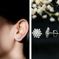 thumbnail image 5 of Rosec Jewels Lab Grown Diamond Flower Earrings with Screw on Backs - EF-VS Grade, 14K White Gold, 5 of 8
