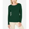 Karen Scott Women's Button-Shoulder Sweater Green Size Petite Small