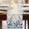 thumbnail image 3 of Table Runners 72 Inches Long Dress Scarves, Blue Eucalyptus Farmhouse Kitchen/Dining Table Runner, Coffee Tablerunners, Farmhouse Weeping Leaves Linen 13x72 Inch, 3 of 9