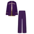thumbnail image 3 of Doomiva Church Robe for Boys Tunic Tops with Pants Set Choir Gowns Worship Liturgical Praise Clothes Suit Purple 8, 3 of 5