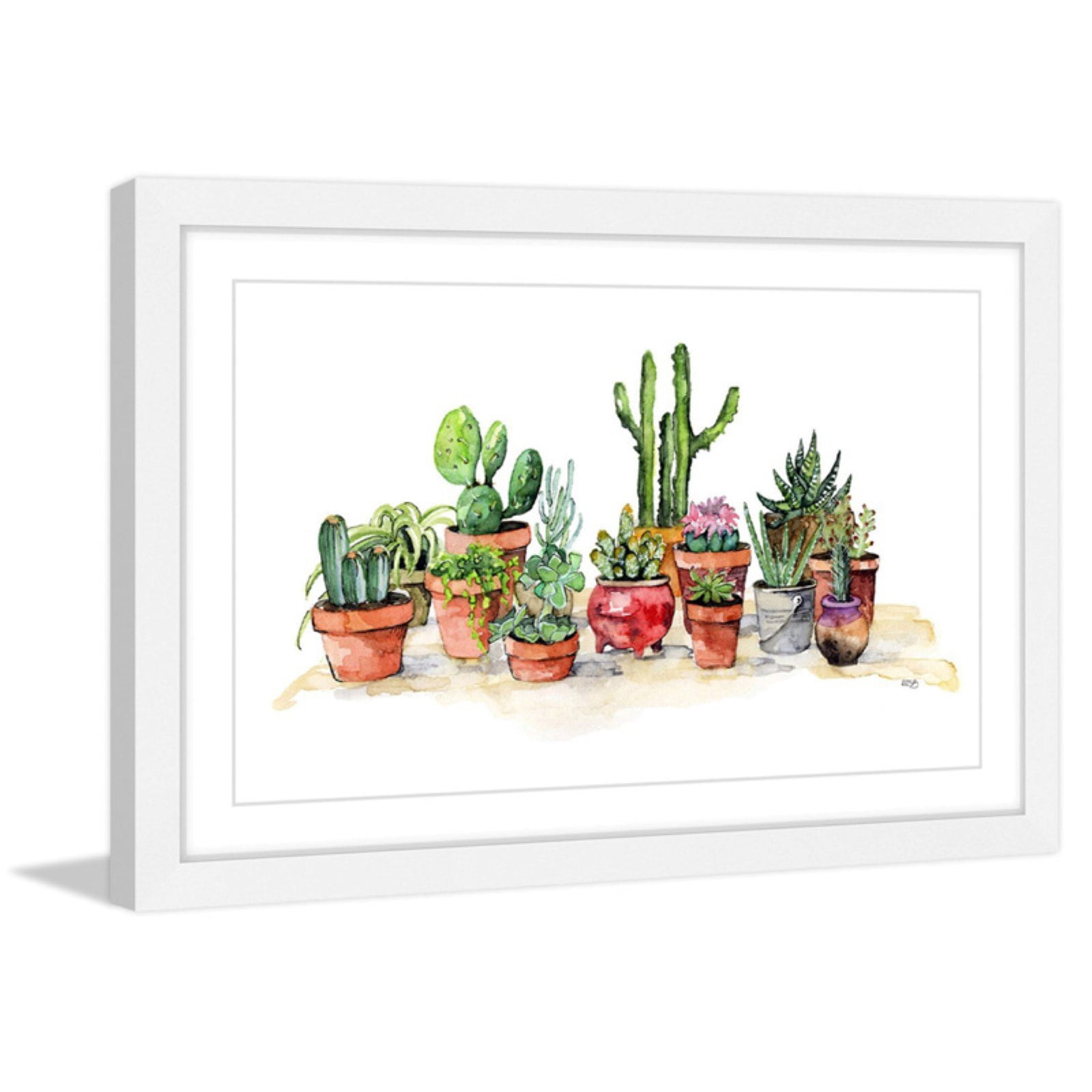 Marmont Hill "Potted Plants" by Rachel Byler Framed Painting Print