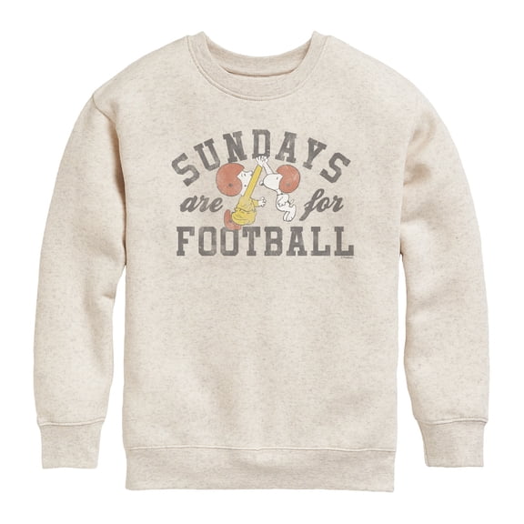 Peanuts - Football Sunday - Youth Boys Crew Fleece Sweatshirt