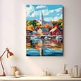 thumbnail image 2 of Center Harbor Canvass Vintage, New Hampshire Travel Prints Wall Art, Center Harbor Travel Canvas, New Hampshire Travel Colorful Canvas - 100AZ255, 2 of 2