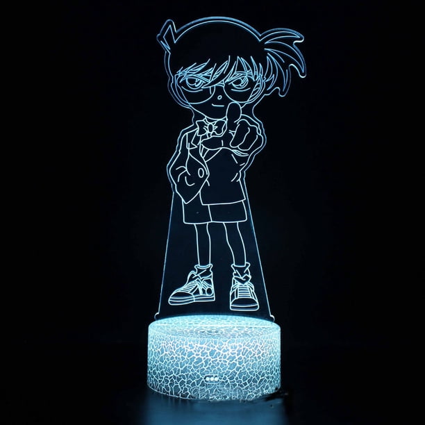 Lámpara de ilusión LED 3D con luz nocturna Detective Conan Anime