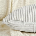 thumbnail image 3 of Fancy Homi Set of 2 Cream White Boho Decorative Throw Pillow Covers 18x18 inch for Living Room Bedroom Couch Bed, Modern Farmhouse Home Decor, Striped Patchwork Plaid Corduroy Accent Cushion Case, 3 of 5