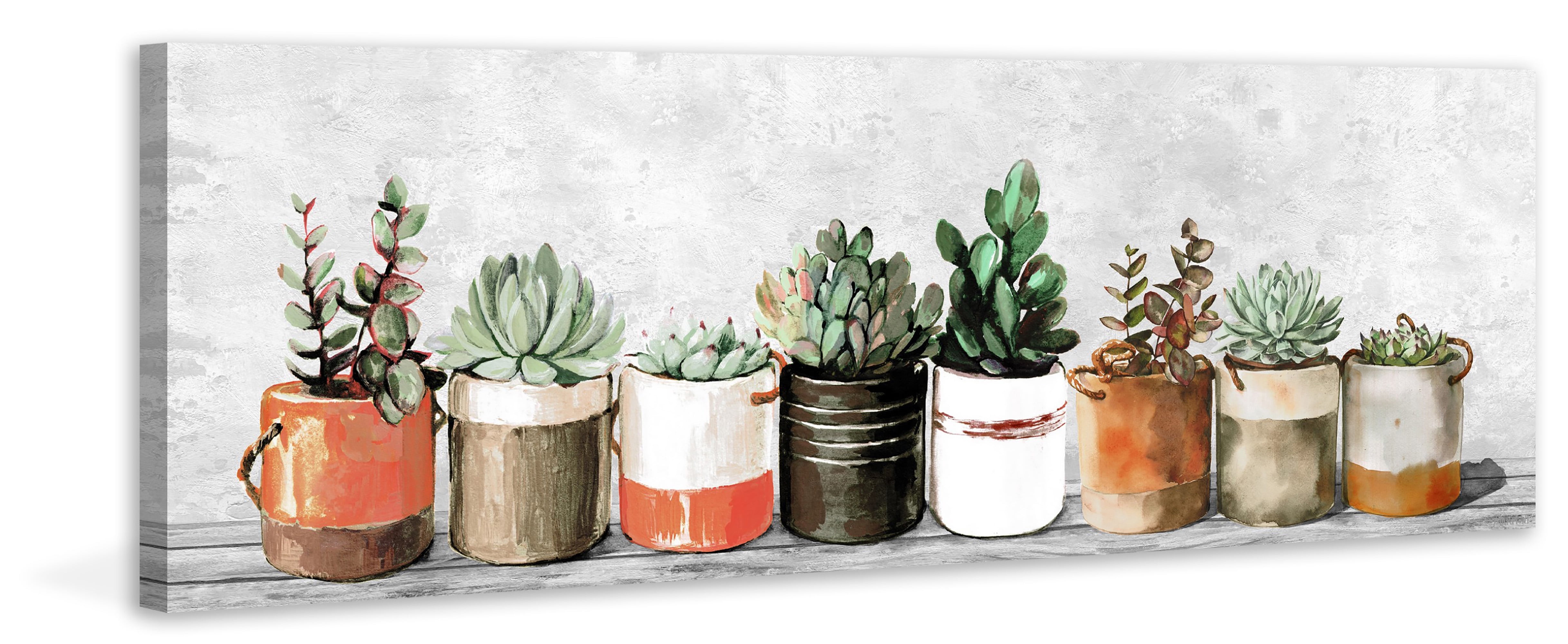 Marmont Hill Make It Orange Pots Canvas Wall Art