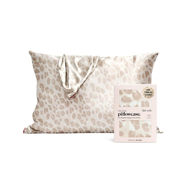 Funda de almohada kitsch satinada con cremallera para almohada tamaño queen