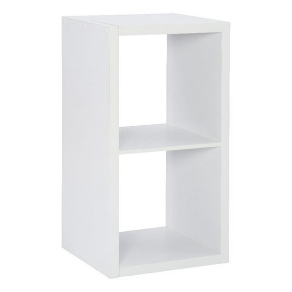 Linon Lane Two Cubby Open Back Storage Cabinet in White Wood
