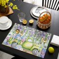 thumbnail image 3 of Blue Purple Floral Placemats Set of 8, Spring Hydrangea Flower Truck Green Plaid Placemats for Dining Table, Place Mats for Kitchen Tabletop, Waterproof Wipeable Dining Table Mats Set, 3 of 9