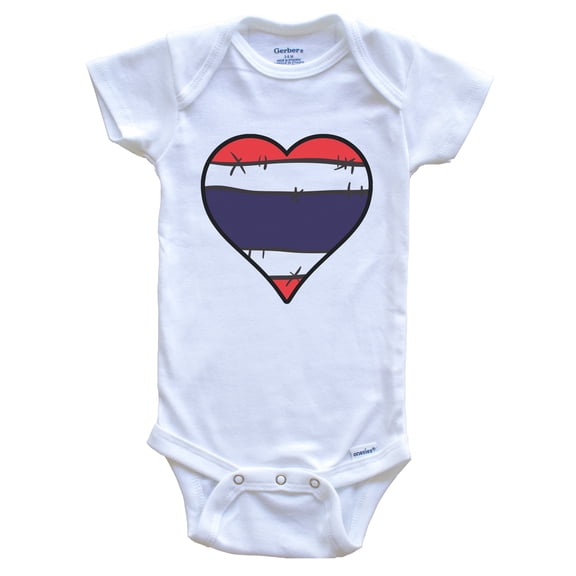 Thailand Heart Thai Flag Baby Bodysuit