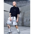 thumbnail image 2 of Niepce Inc Summer Gray Men's Techwear Streetwear Cargo Shorts With Belt, 2 of 6