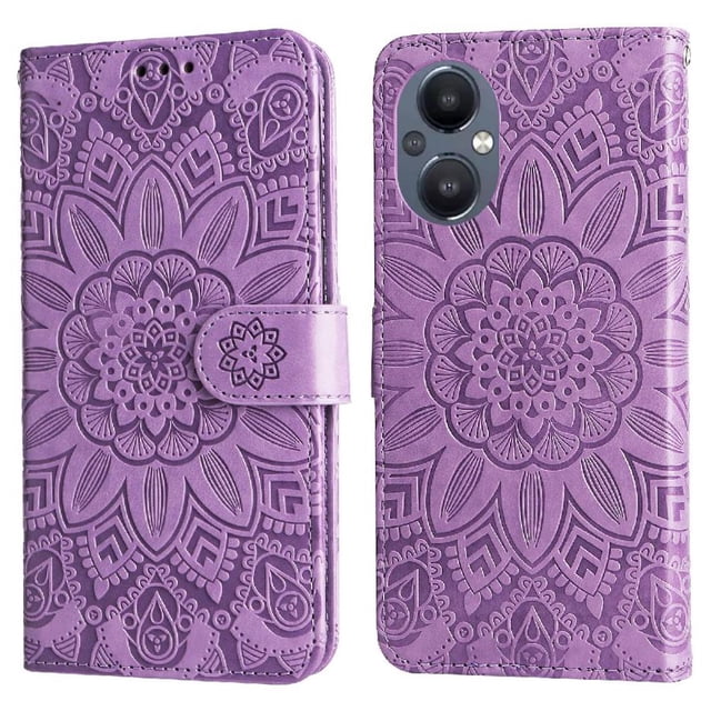 Funda tipo cartera GANGXUN para OPPO Reno 7 Lite , diseño girasol, cuero PU, soporte, cierre magnético, tarjetero