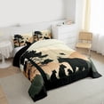 thumbnail image 4 of Manfei Black Bear Family Full Size Comforter Sets, Western Animal Wildlife Bedding Comforter Set, Rustic Lodge Cabin Reversible Bedding Sets, Microfiber Bedroom Decor, 3-Piece, 4 of 9