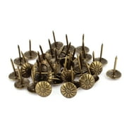 Unique Bargains 7/16-inch Dia Chrysanthemum Nail Pushpin Upholstery Thumb Tack Bronze Tone 40pcs