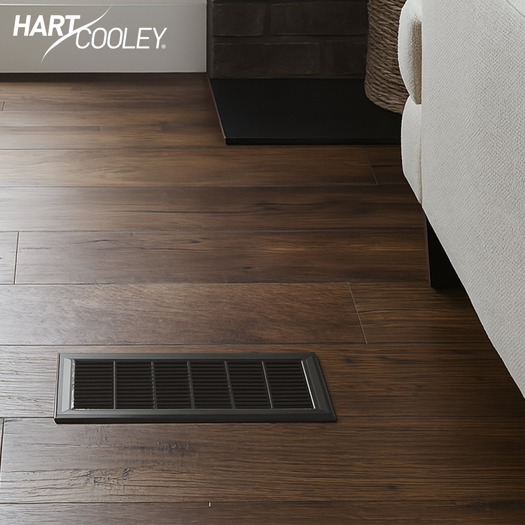 Hart & Cooley 4" x 10" Heavy Duty Steel Floor Grille, HVAC Vent Cover, Brown
