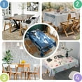 thumbnail image 4 of Blue White Camo Digital Shapes Pattern Rectangle Tablecloth 60"x84",Waterproof Polyester Rectangle Table Cloth, Wipeable Spillproof Polyester Tablecloth for Dining, Camping, Indoor and Outdoor, 4 of 5
