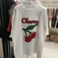 thumbnail image 2 of 2023 Autumnins Blossom Cherry Pickers Early Spring Nuevo estilo Casual Loose Fit Versátil Cuello redondo Manga corta Camisetas Mujeres, 2 of 5
