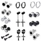 thumbnail image 1 of Juego de pendientes de acero inoxidable Juego de pendientes negros para hombre Juego de moda múltiple, 1 of 6