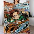 thumbnail image 5 of Demon Blanket Slayer Flannel Throw Blankets Soft Pile Cozy Plush Throw Blanket for All Seasons, 3D Printed Warm Blanket for Sofa Beds Home Decor, 5 of 10