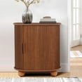 thumbnail image 4 of YOCWO Walnut Storage End Table Set of 2, Living Room Side Tables with Sliding Door, 4 of 6