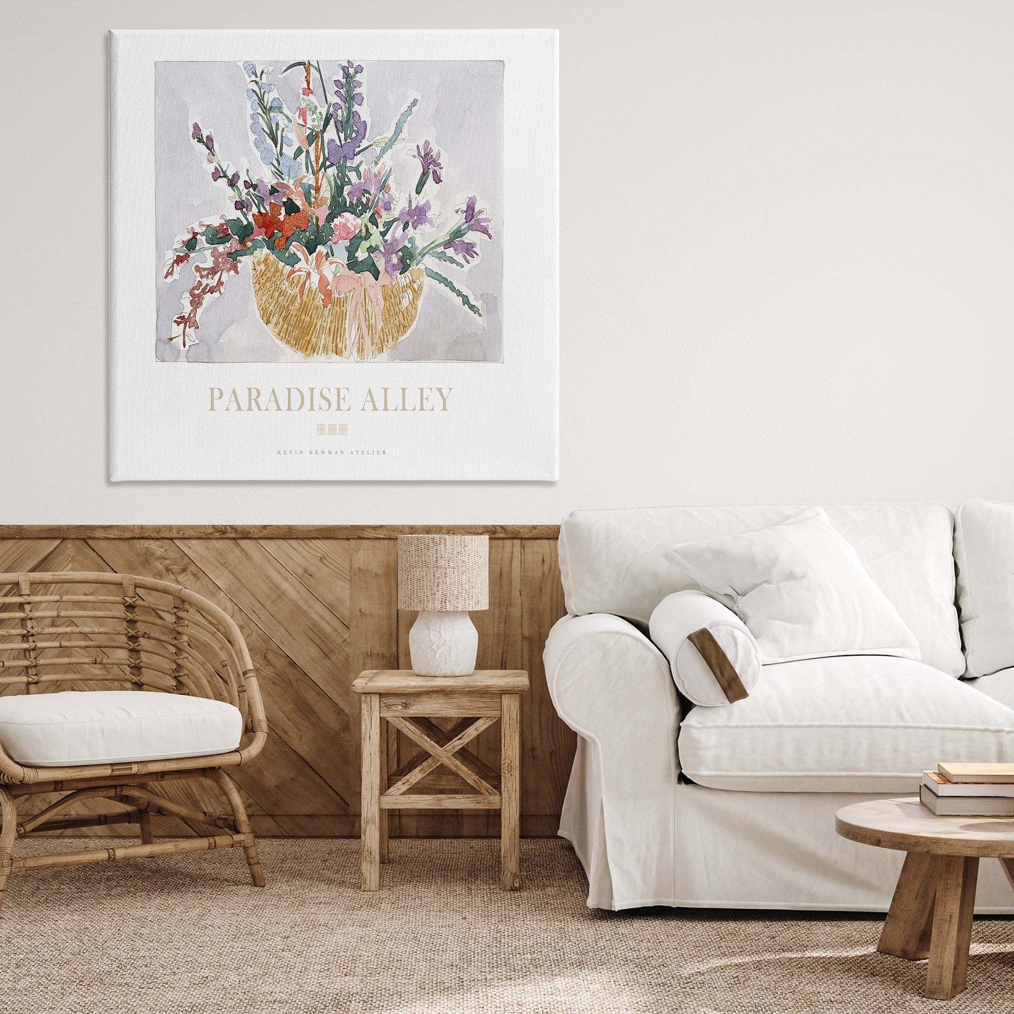 Stupell Industries Paradise Alley Basket of Flowers Canvas Wall Art, design by Jadei Graphics