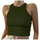 thumbnail image 1 of Camiseta sin mangas lisa para mujer - Blusa corta, cuello redondo - Poliéster, tallas S-XXL, 1 of 5