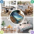thumbnail image 5 of Blue Marble Gold Wave Pattern Rectangle Tablecloth 60"x102",Waterproof Polyester Rectangle Table Cloth, Wipeable Spillproof Polyester Tablecloth for Dining, Camping, Indoor and Outdoor, 5 of 6