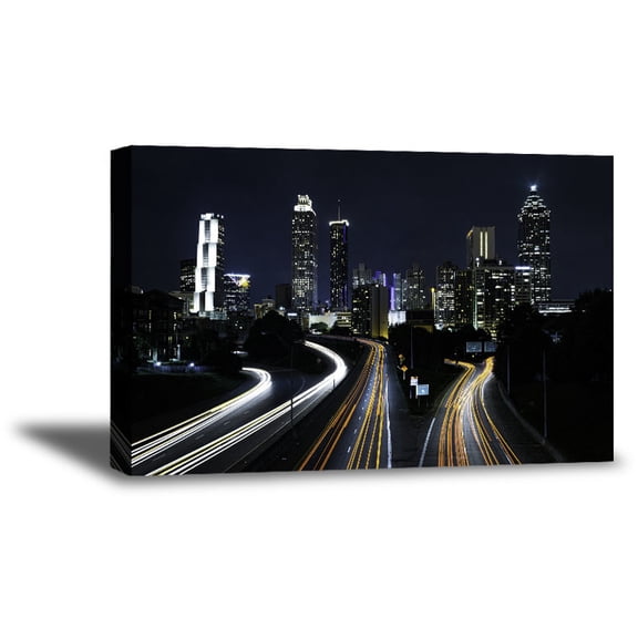 Awkward Styles Los Angeles Highway Photos Los Angeles Roads Image LA Night View Printed Decor Gifts from Los Angeles Urban Fine Art Collection American Decor Style Los Angeles Cityscape Canvas