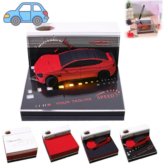 3D Calendar 2026, Timepiece Calendar 2026,Tear-Away 3D Paper Art Notepad w LED Lights, 3D Memo Art Pad Calendars, DIY Paper Carving Gifts