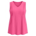 thumbnail image 4 of Bixock Maternity Tops Plus Size Womens Tank Tops Ribbed Solid Color V Neck Sleeveless Loose Comfortable Breathable Summer Casual Wear, 4 of 6