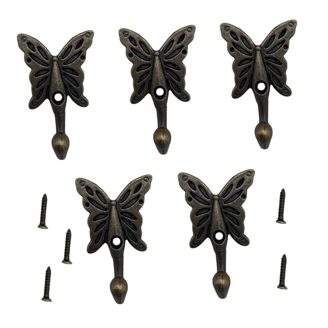 5 piezas soportes de pared Schwerdes estables estables gancho de toalla de toalla de mariposa habitaciones regalos adornos organizador de stager de co