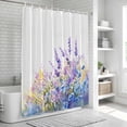 thumbnail image 5 of Lavender Shower Curtain Set - Extra Long 72" x 96" Washable Bathtub Curtain with 12 Hooks, Purple Blue Flower Floral Country Spring Waterproof Fabric Stall Shower Curtains for Bathroom/Bathtub Décor, 5 of 6