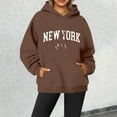 thumbnail image 4 of New York Hoodies for Women Fall Winter Long Sleeve Graphic Hooded Sweatshirt with Pockets Streetwear Pullover Tops, 4 of 5