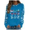 thumbnail image 1 of Wyzesi Chandails de Maternité Automne Xxlfashion Chandail à Enfiler Hauts pour Femmes Joyeux Noël Imprimé Col Chandail en Molleton Col Rond Coupe Chandail à Enfiler Hauts Décontractés Manches Longues Chandails d'Entraînement Blouse Ample, 1 of 4