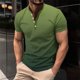 thumbnail image 2 of Camisas de Manga Larga para Hombres Mezcla de Polialgodón Sólido, Cuello Redondo Casual Botón Abajo Blusa para Invierno, Moda Y Uso Diario, 2 of 5