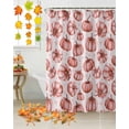 thumbnail image 3 of Thanksgiving Shower Curtain Set ，Waterproof Fabric Shower Curtains Pink Pumpkin Shower Curtains for Bathroom,Bathroom Decor 72"x78", 3 of 7
