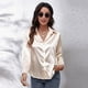 thumbnail image 4 of Camisa de manga larga con botones de seda de imitación de satén para mujer Top de blusa de trabajo formal - Champán Zhivalor BST2002493-2, 4 of 6