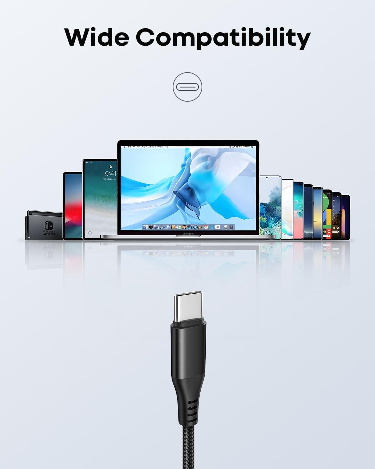 General 20ft USB-C to USB-C Cable with Accessories Included, Black
