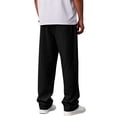 thumbnail image 5 of Nestiefly Mens Cotton Linen Pants, Casual Fabric Loose Comfort Trousers Drawstring Pockets Golf Pants Black M, 5 of 6