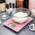 thumbnail image 4 of Escali Arti Glass Food Scale Digital Countertop Kitchen, Baking and Cooking Scale with Large Display, 15-Pound Capacity, 9" x 6.5" x .75", Classic Pink, 4 of 5