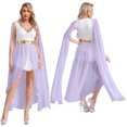 thumbnail image 3 of Trajes de Cosplay de Halloween de princesa griega para mujer, capa con manga y lentejuelas, bata con abertura frontal, disfraz de Cosplay, 3 of 5