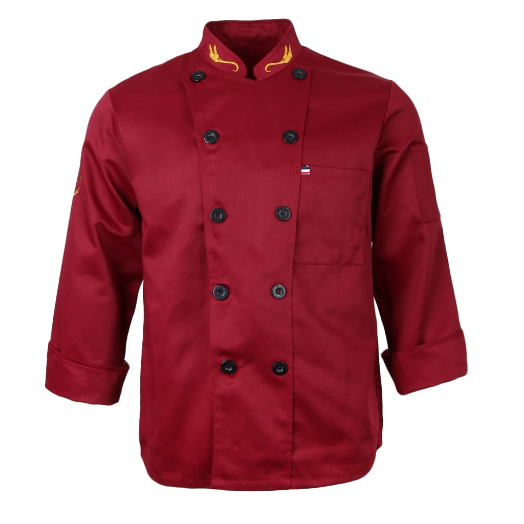 Men Women Chef Jacket With Buttons Long Sleeve Baker Jacket Chef ...